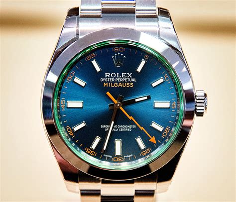 rolex blue face milgauss|rolex milgauss price chart.